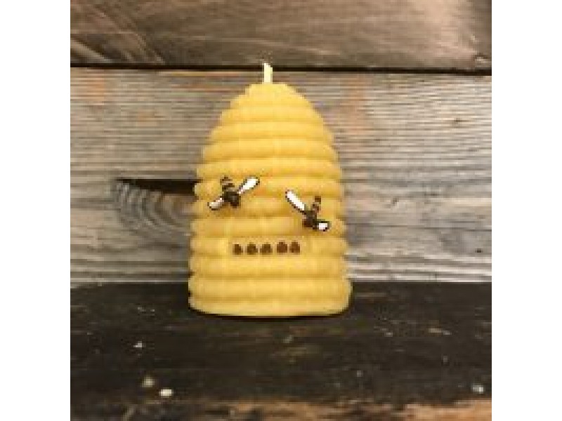 Beeswax Large Beehive with 2 bees Candle (170g)
