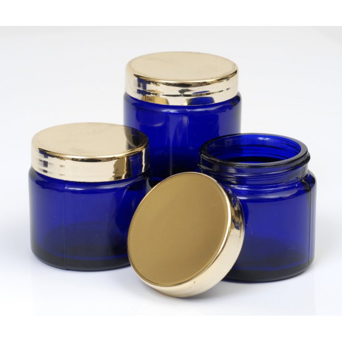 60ml Blue Lake Glass Jar With Gold Cap